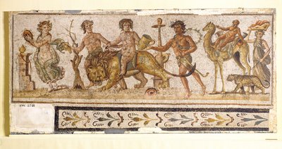 Processione dionisiaca, da El-Jem (Thysdrus) (mosaico) da Roman